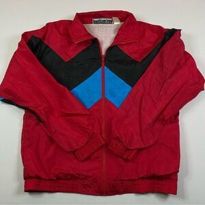 Vtg Longstreet Missy Windbreaker Jacket Women's Large 80's Colorful Nylon‎ Retro